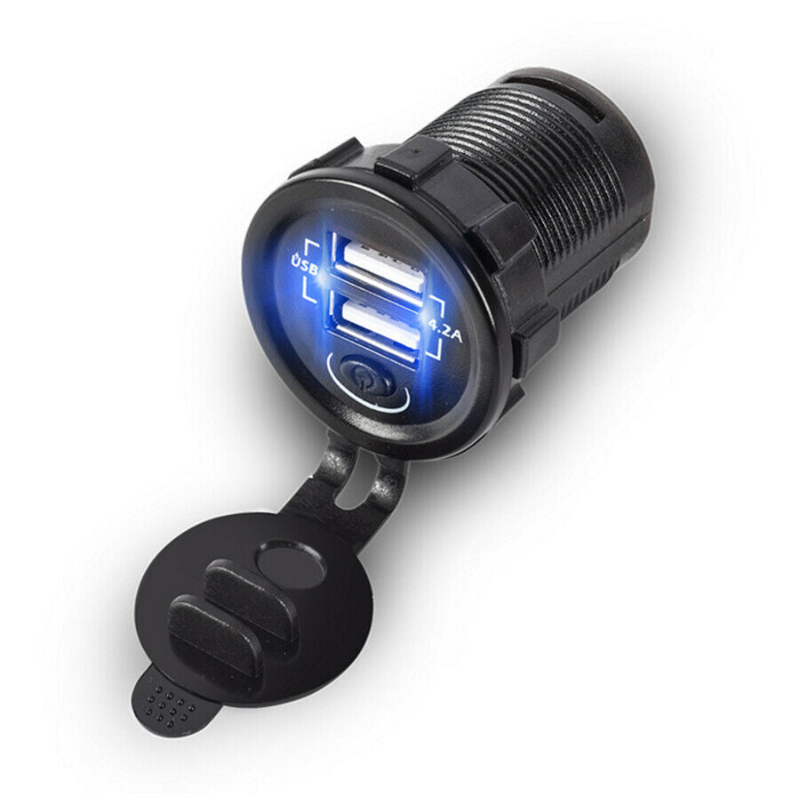 Dual USB Port Car Charger Fast Charging 5V 2.1+2.1A Voltage Design Waterproof