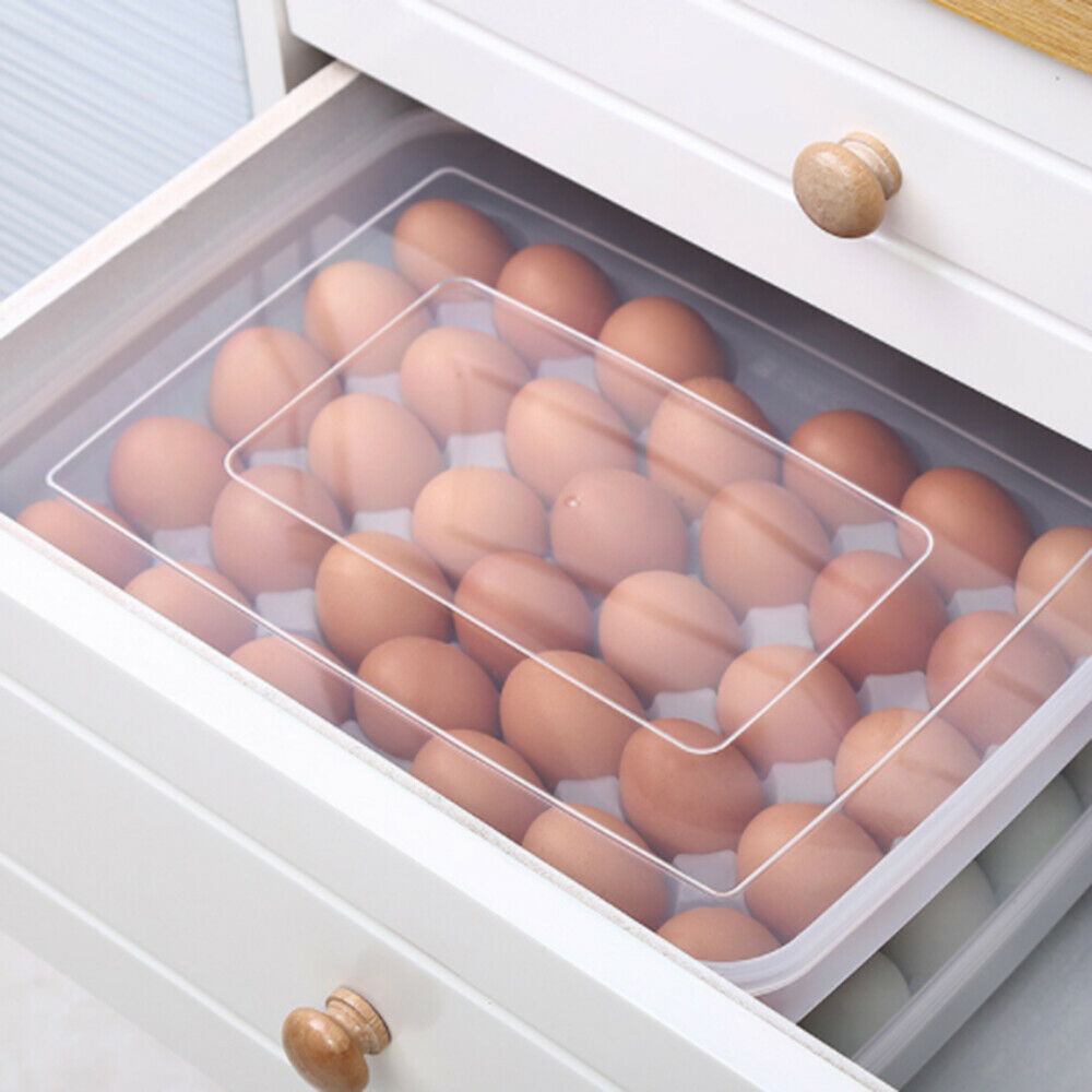 34 Grids Egg Storage Box Food Container Refrigerator Clear Egg Storage Box Rack