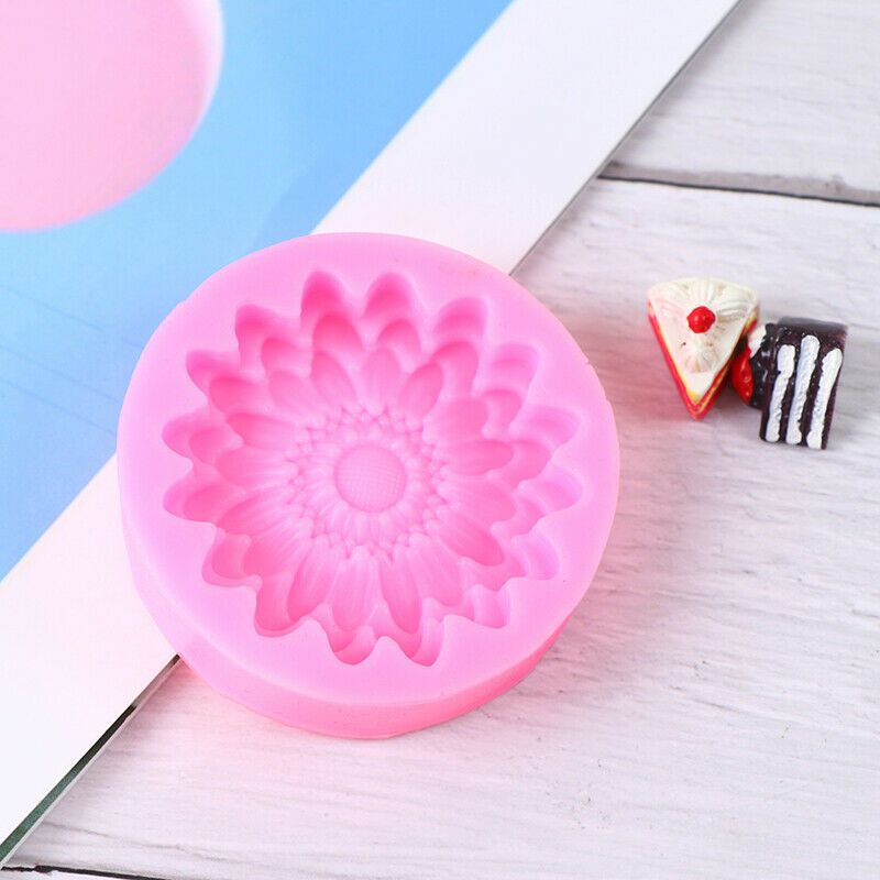 Sunflower Flower Petals Embossed Silicone Mold Relief Fondant Cake Decor .l8