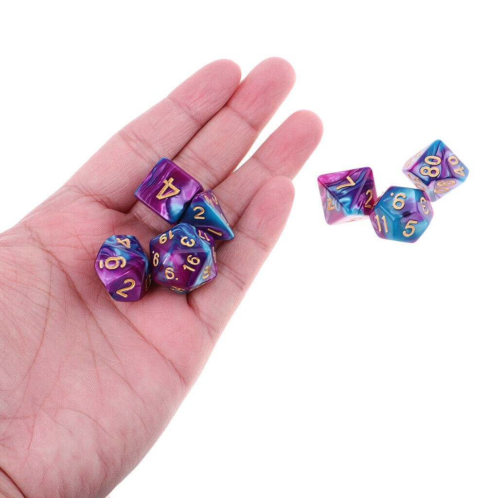 42 Piece Two Color Mixed 7-die Dice 16mm fit DND MTG RPG Board Games Toys