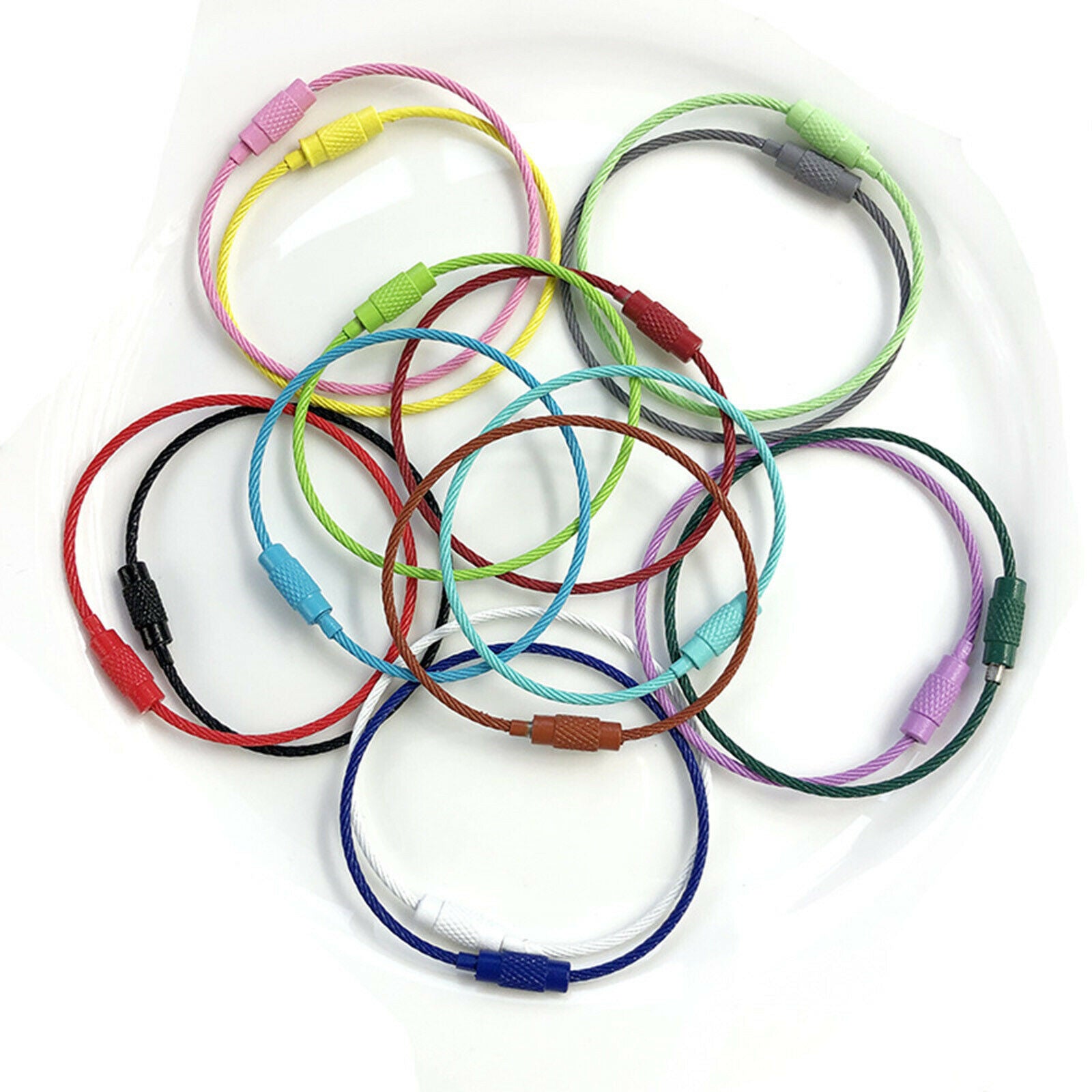 30Pcs Wire Keychain Cable 6in Stainless Steel for Key Fobs ID Tag Key Holder