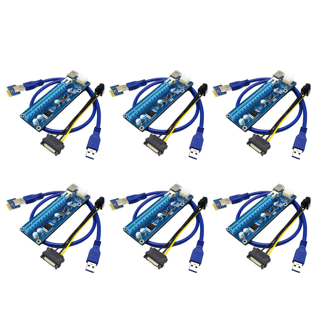 6Pack Laptop PCI-e Express 1X to 16X 6Pin Graphics Extension Adapter Cable