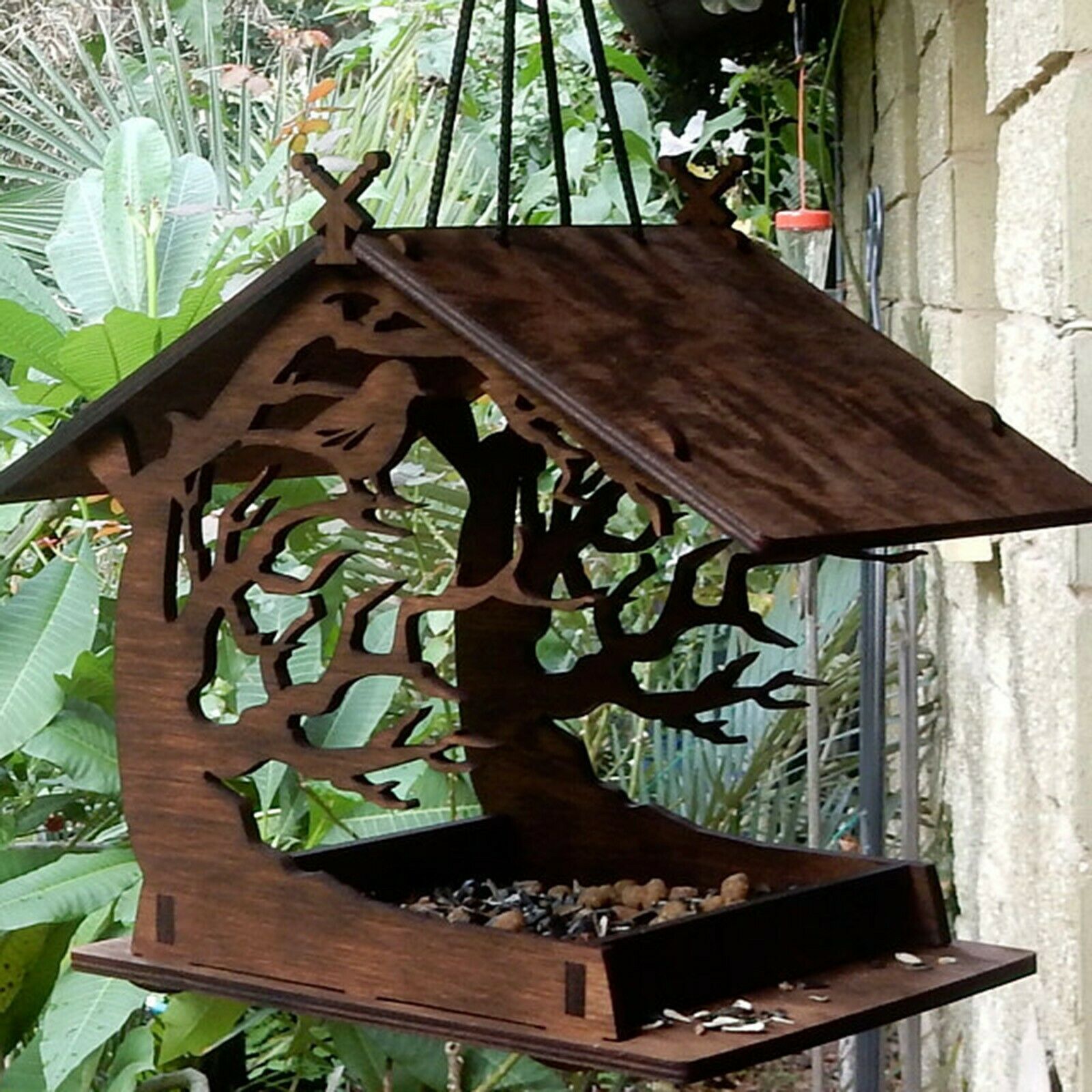Attractive DIY Wooden Birdhouse Garden Gifts Courtyard Villa Balcony Bird Feeder