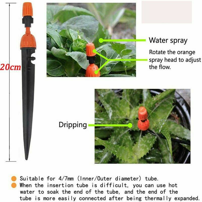 10X Lawn Garden Auto Watering Spray Sprinkler Misting Nozzle Irrigation System