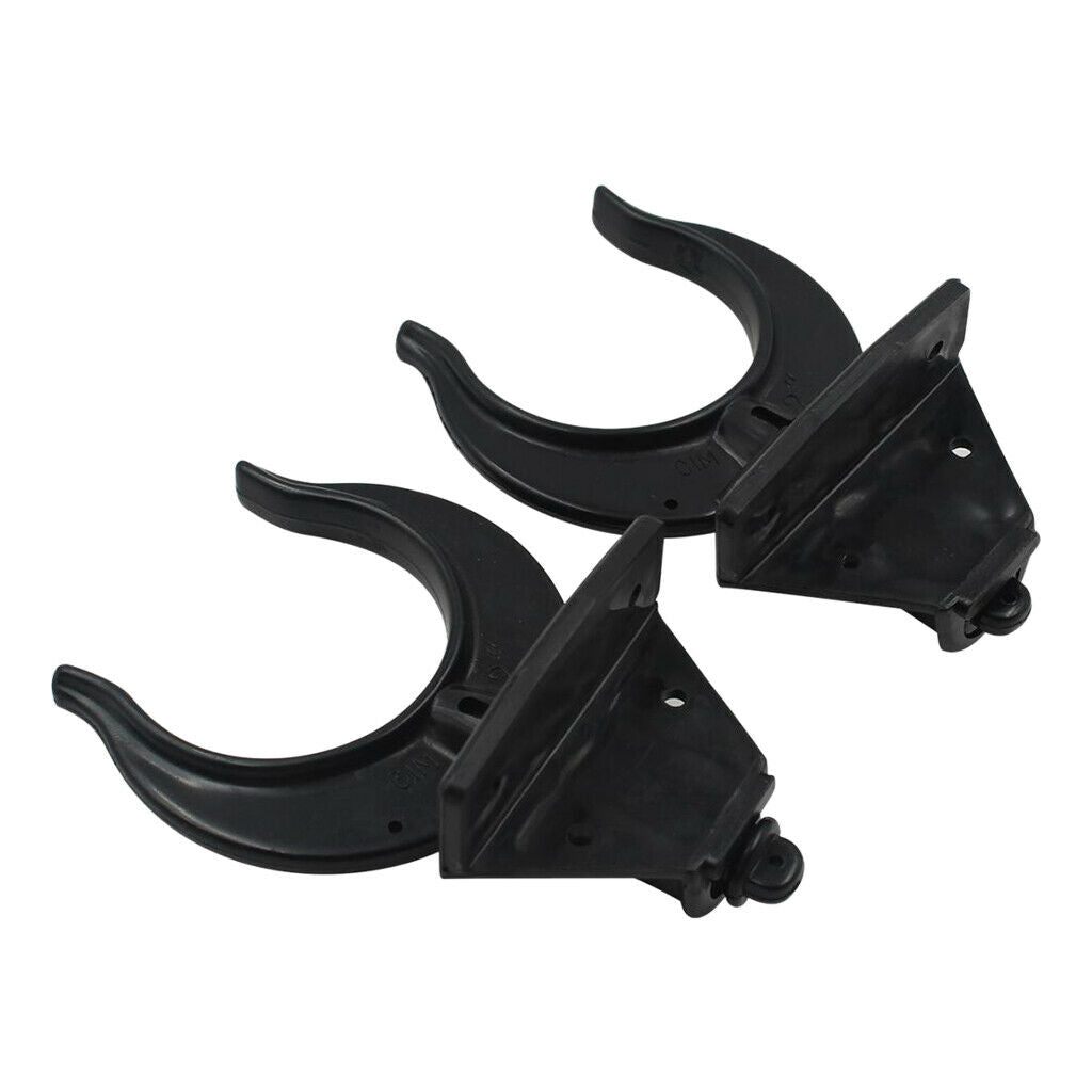 Black Boat Rowlocks with Side Plate Holders for Upto 60mm Oar Shafts