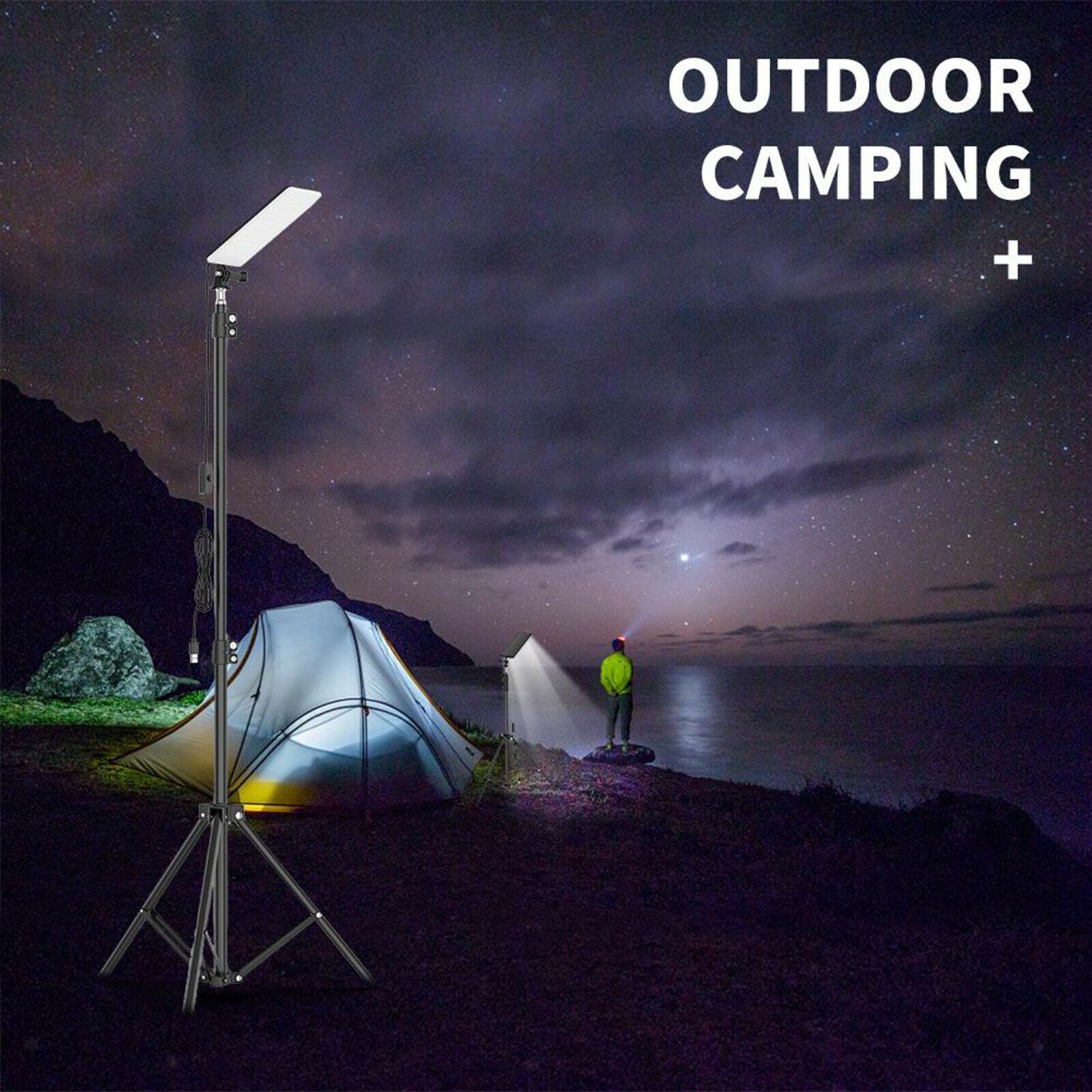 USB Rechargeable Outdoor Camping Lantern Light LED Lamp Tent Emergency Light