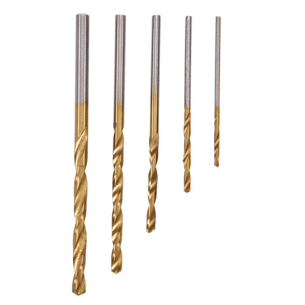 50Pcs 1/1.5/2/2.5/3mm Titanium Coated HSS High Speed Steel Drill Bit Set TooDD