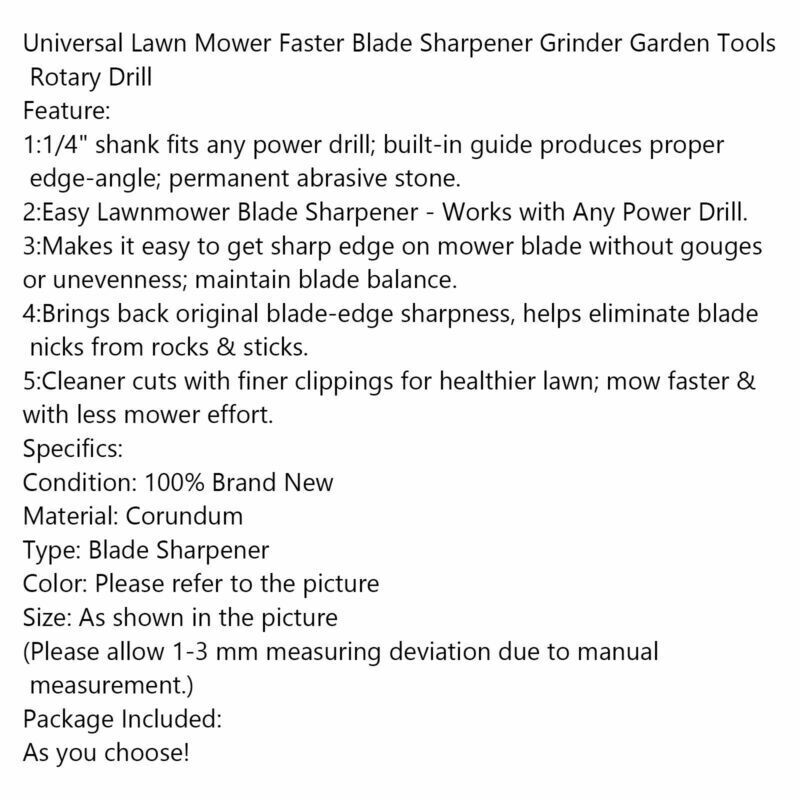 1x Lawn Mower Faster Blade Sharpener Grinding Power Drill Garden Tool Univer  UA