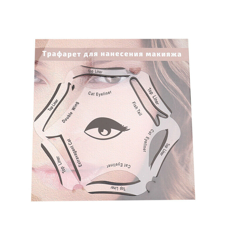 Cat Eyeliner Stencils Winged Eyeliner Stencil Models Eyebrows Card Makeup.l8