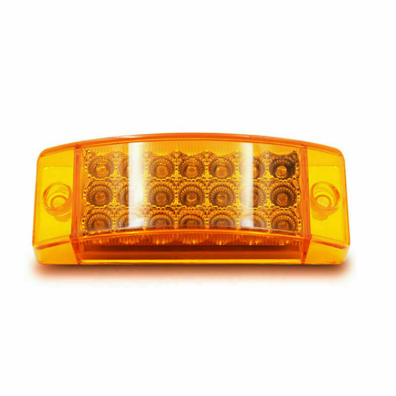 4x Red + Amber 21-LED Side Marker Clearance Tail Lights Trailer Truck Camper 12V
