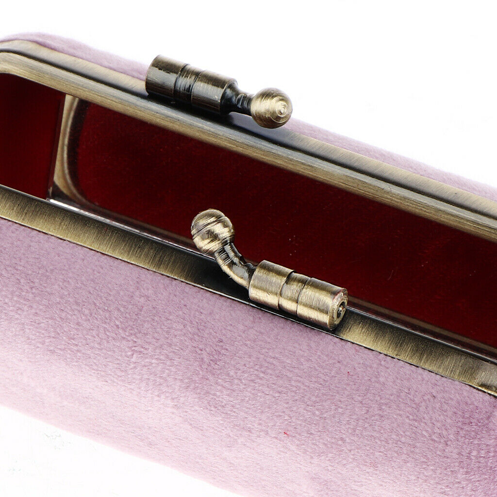Lipstick Holder Makeup Case Storage Box Mirror Purse Pocket  Pink