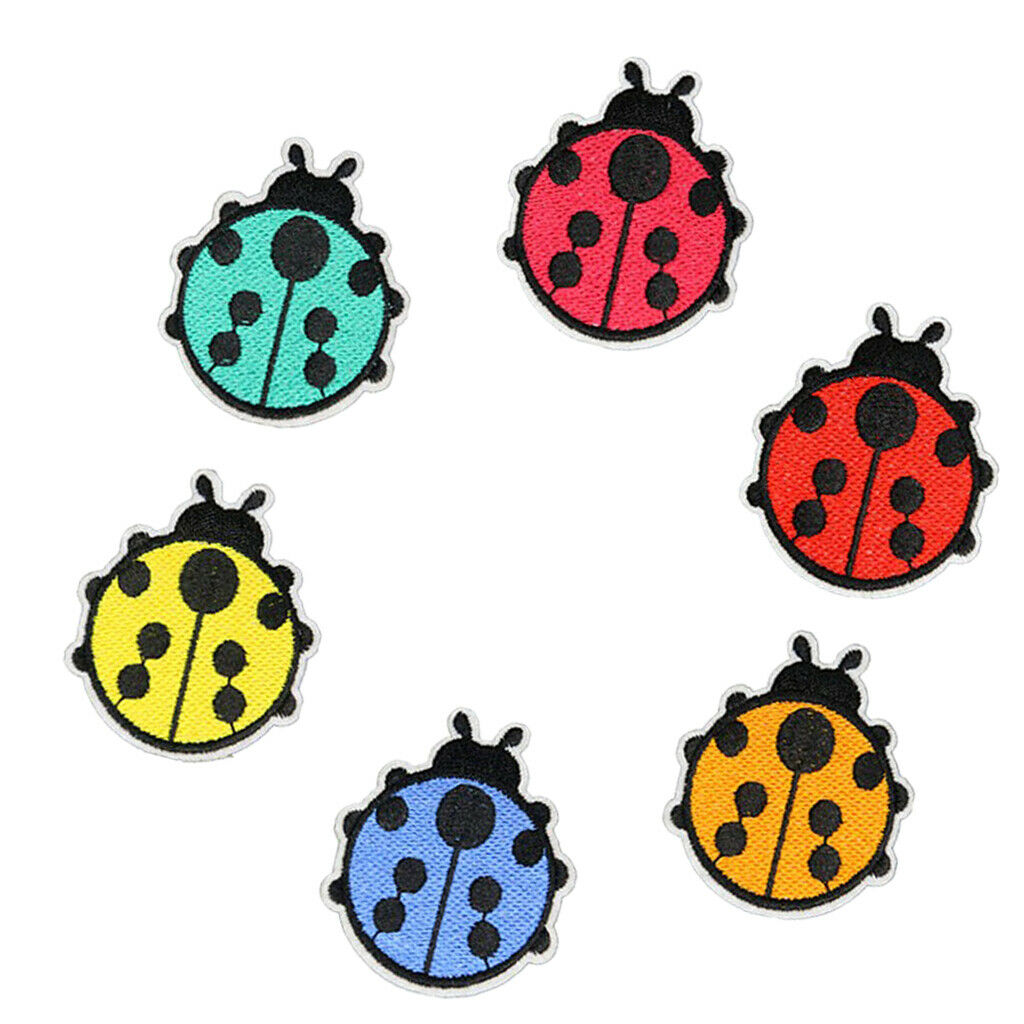 6 Pieces Ladybug Patch Sewing Badge for Jeans Pants Bag Backpack Accessories