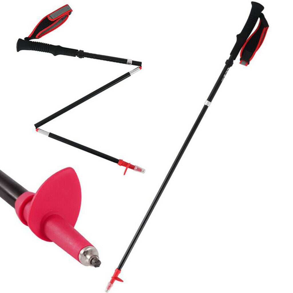 Aluminum Alloy Hiking Walking Stick Trekking Pole & Tungsten Steel Tip