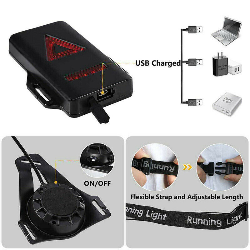 LED Running Chest Belt Warning Light Walking Outdoor Safety Night Flash Lamp