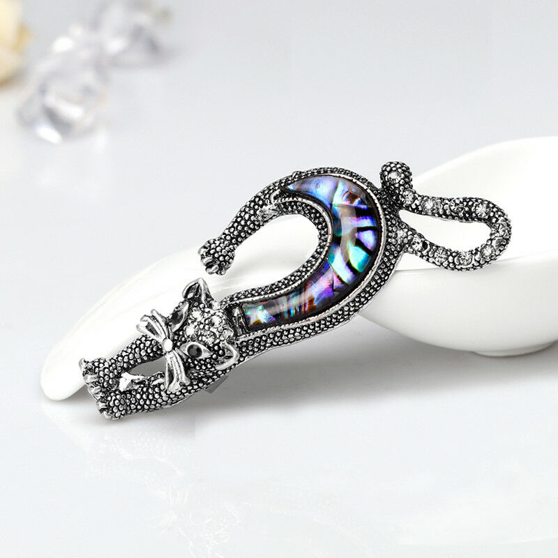 Natural Shell Cat Brooch Pin Animal Banquet Weddings Brooch Gifts Lady Jew Tt