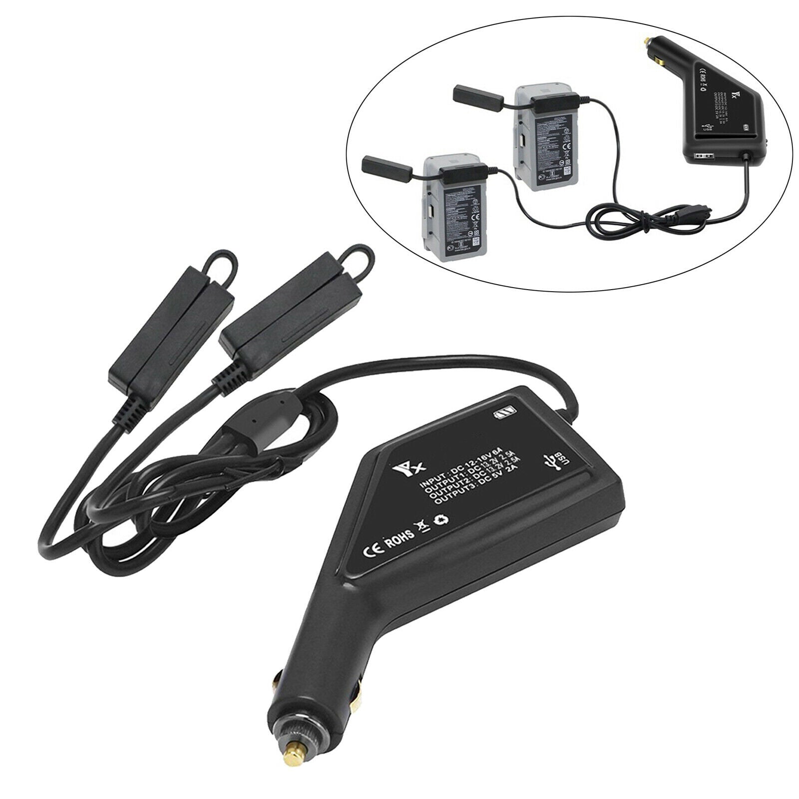 Intelligent Car Charger Battery Charger with USB Port for DJI Mavic Air 2S