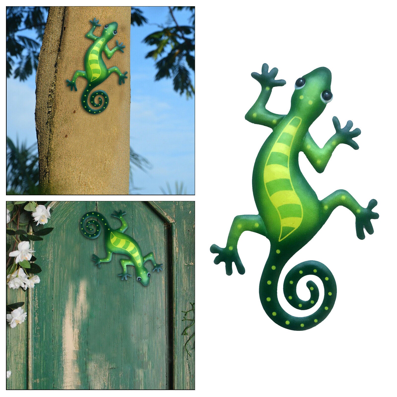 Metal Gecko Wall Art Decorative Lizard Indoor Outdoor for Kitchen Garden