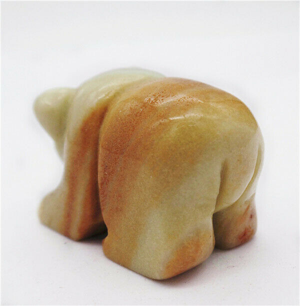 48x30x24mm Natural Amazonite Gem Carved Bear Decoration Statue Home Decor HH7729
