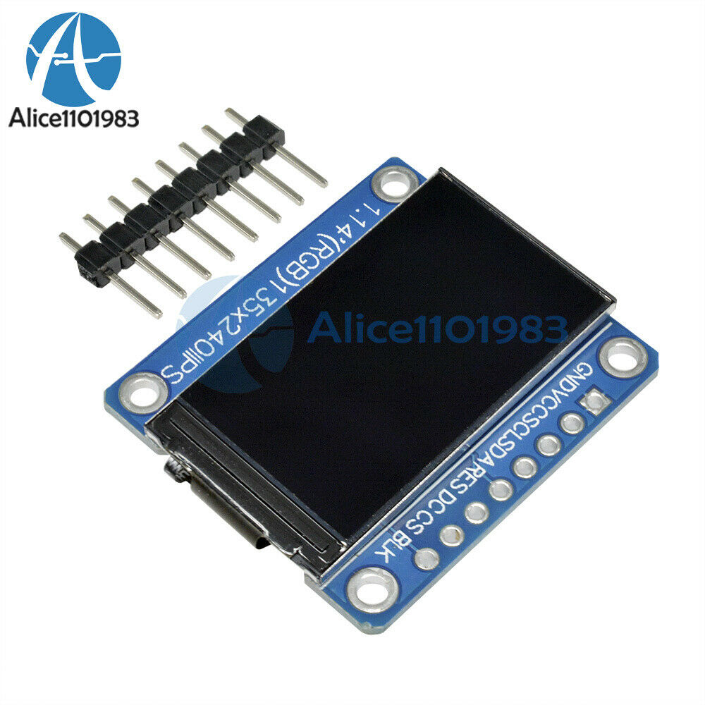 1.14" 8PIN 135*240 SPI HD IPS Full Color TFT Display Screen ST7789 Module 3.3V