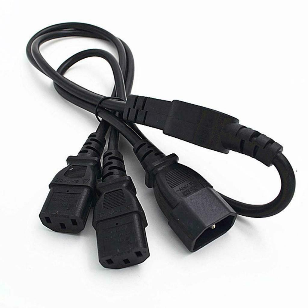 IEC320 IEC 320 C14 to 2 C13 AC Power Extension Cord for PC PDU UPS DMX