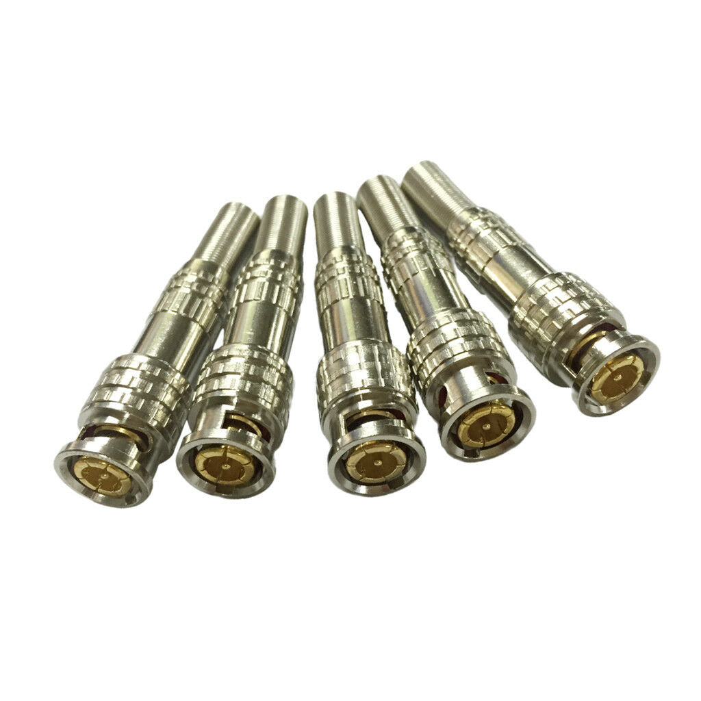 5pcs BNC Male Plug Solderless Coupler Connector for CCTV Camera Coax Cable