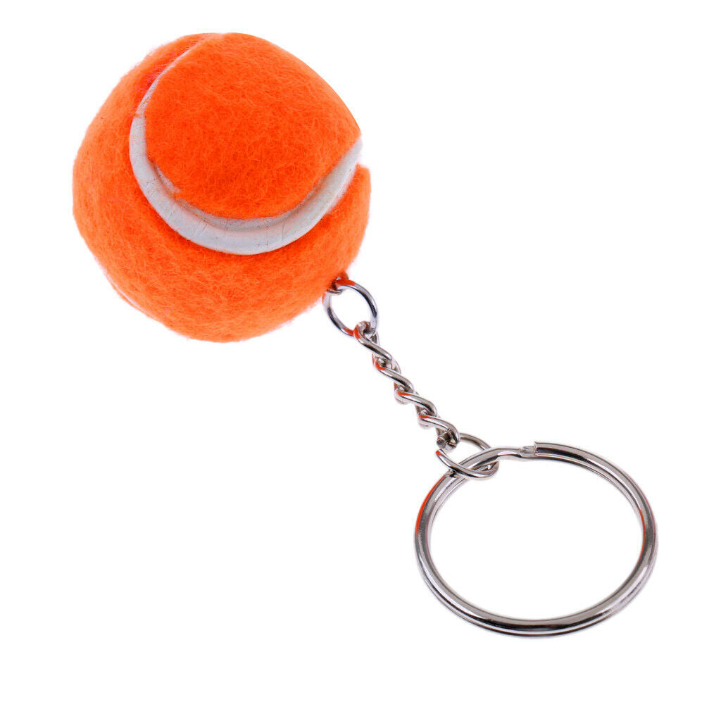 2pcs Tennis Ball Keychain Yellow Key Ring Jewelry Tags Handmade Crafts Decor