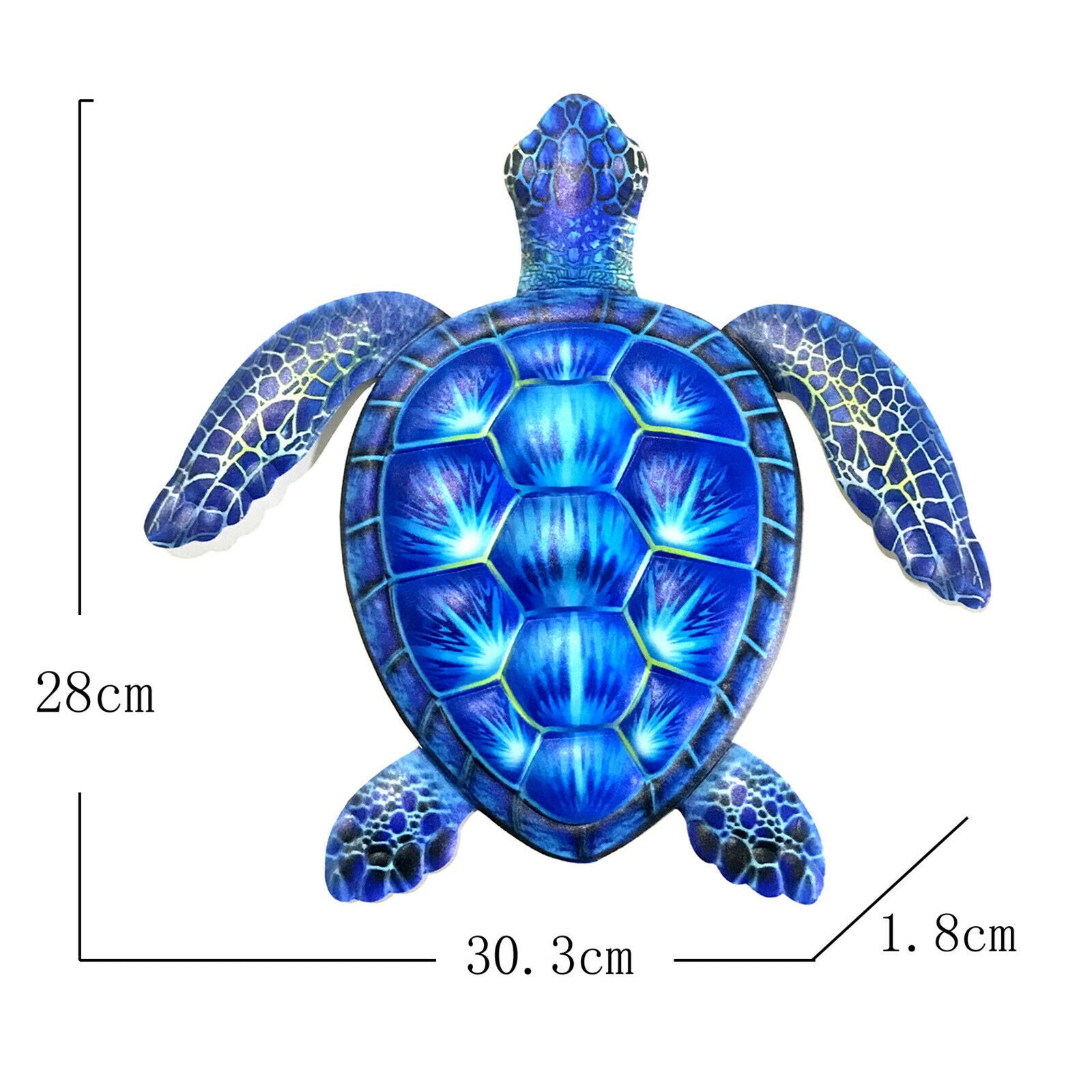2Pcs Iron Art Sea Turtle Metal Wall Hanging Animal Ornament for Home Bedroom