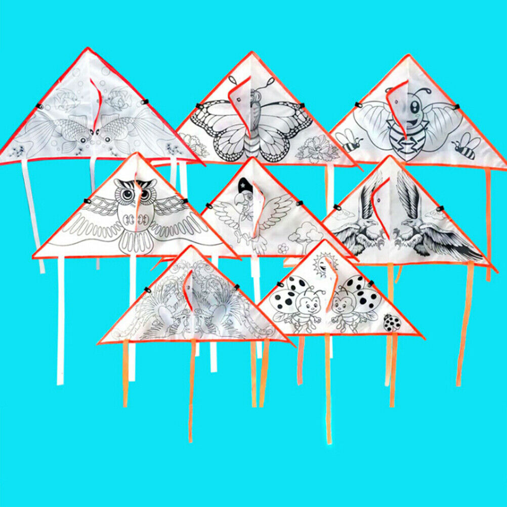 1Pc DIY Cartoon painting kite foldable outdoor kite children kids sport toys LS