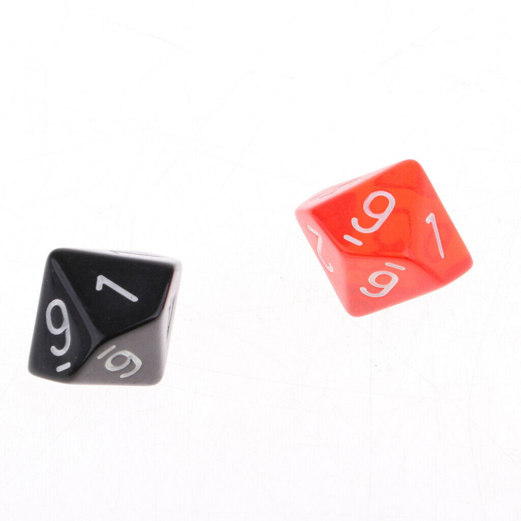 Pack of 10 Multi-Sided Acrylic Table Games Dice for Travel Pathfinder/D&D RPG