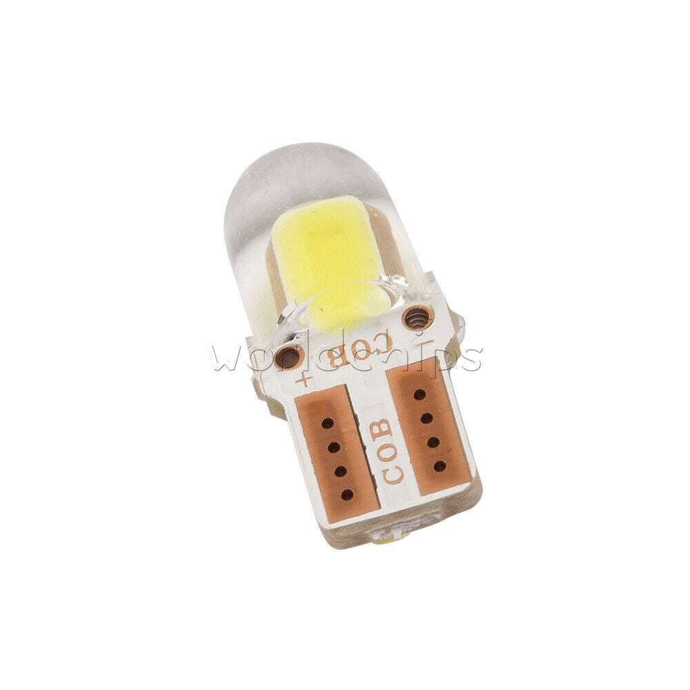 10x T10 COB Led Canbus W5W Led Dashboard Light Silicone Short Car LED Light 12V