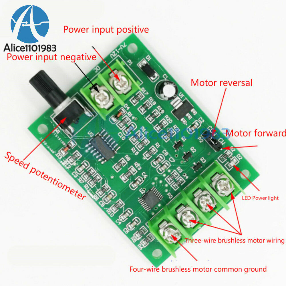 DC 5-12V Brushless Driver Board Controller For Hard Drive Motor 3/4 Wire
