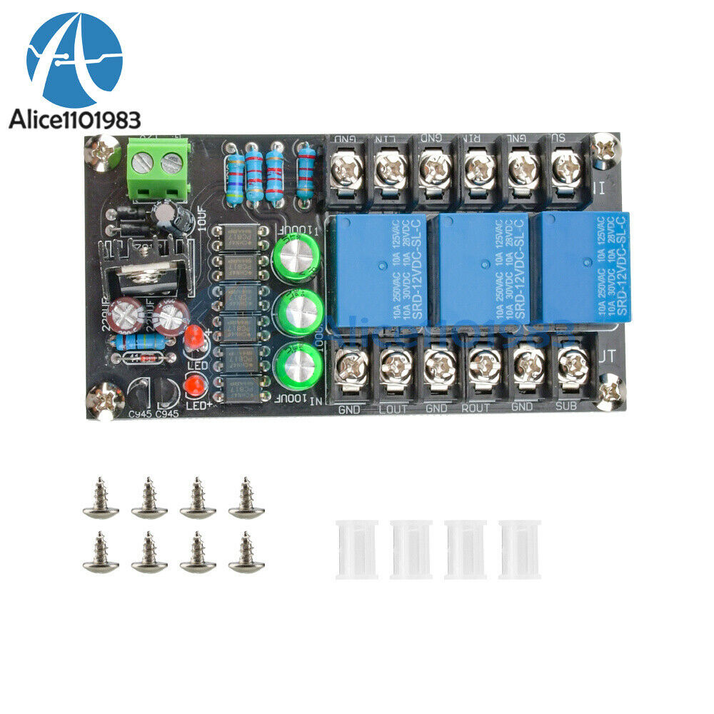 AC 12V-15V Stereo 2.1 Audio Amplifier Speaker Protection Delay Turn On Board NEw