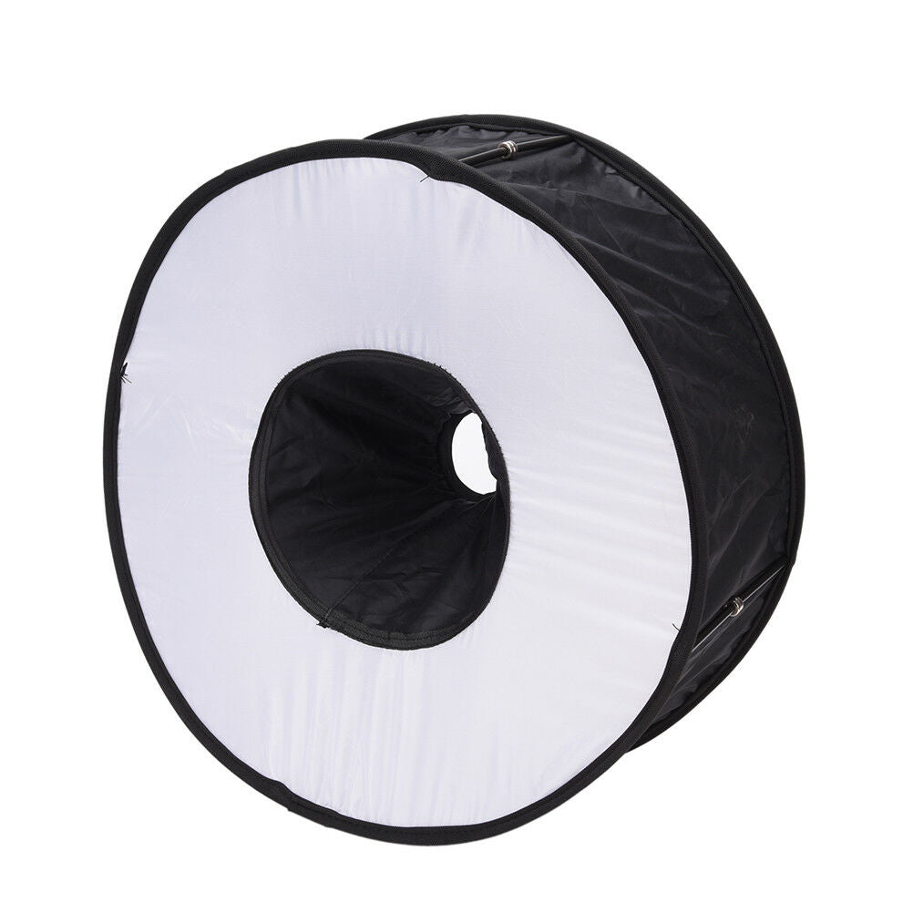 45cm Foldable Circular Macro Ring Round Softbox Diffuser for Speedlite Flash_DD