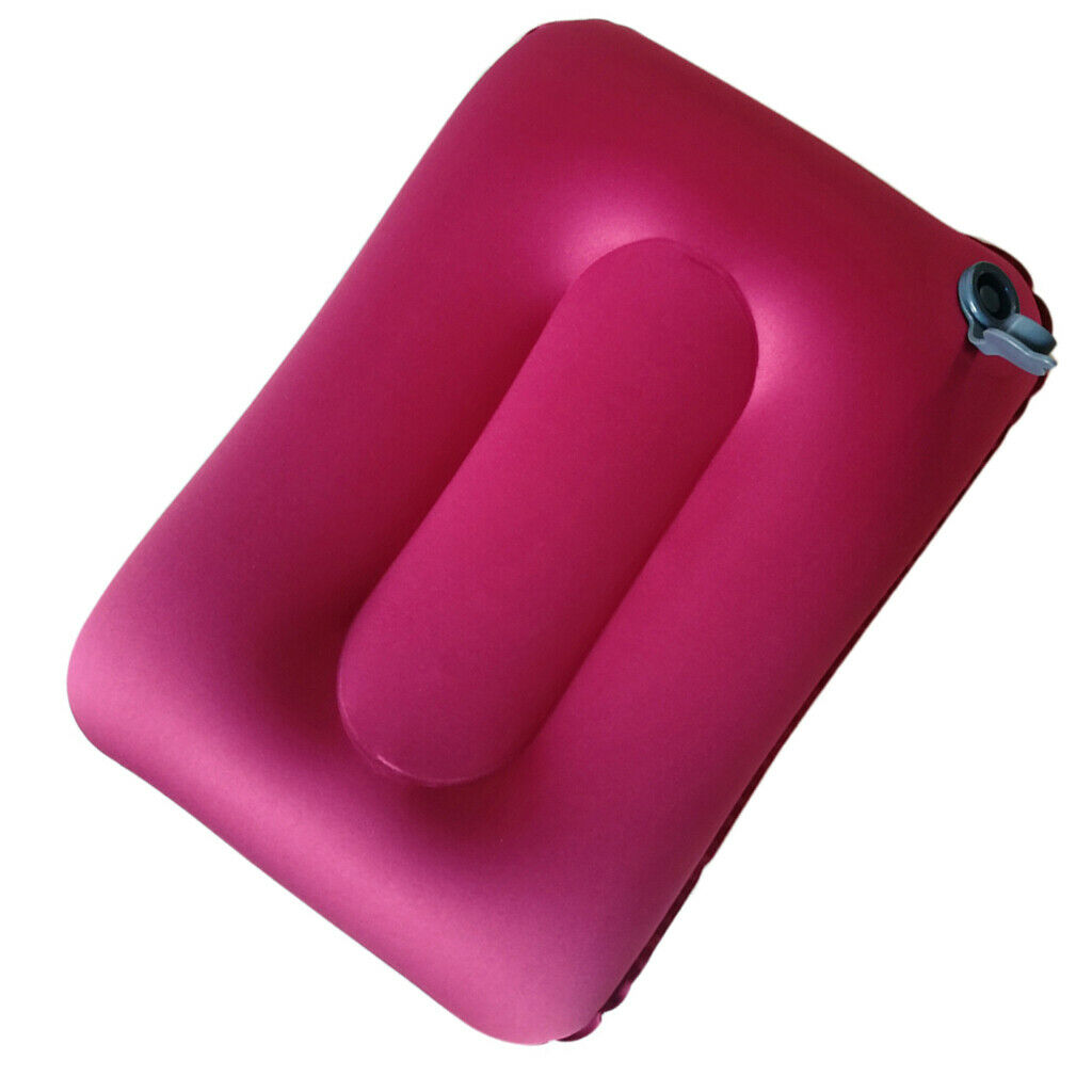 Portable Inflatable Travel Pillows Outdoor Camp Square Air Pillow Red