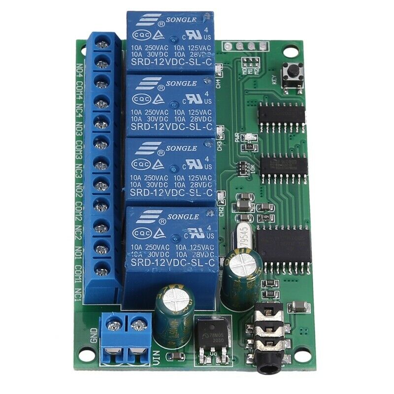 AD22B04 4 CH DTMF MT8870 Audio Decoder Smart Home Relay Controller Voice PhoneY8