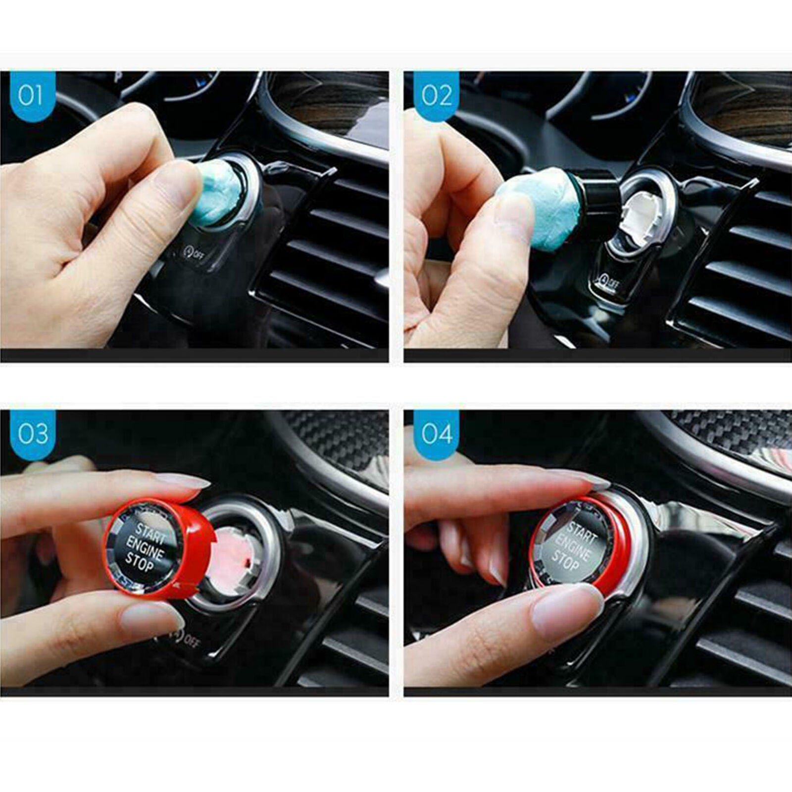 Red Crystal Engine Start Stop Button Cover for BMW 1 2 3 4 5 7 Series X1 X3 X5
