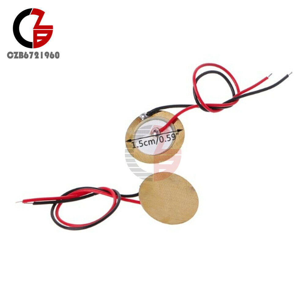10Pcs Piezoelectric Piezo Ceramic Wafer Plate Diameter 15mm Buzzer Loudspeaker