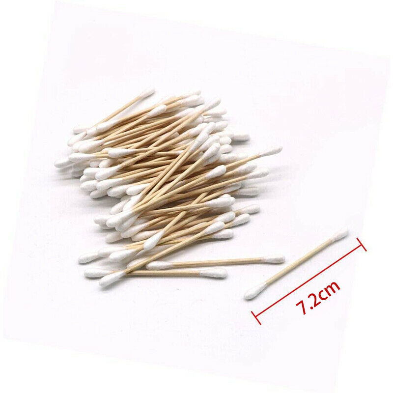 100pcs/pack Wooden Sticks Double-headed Makeup Remover Sanitary Cotton Swabs HN