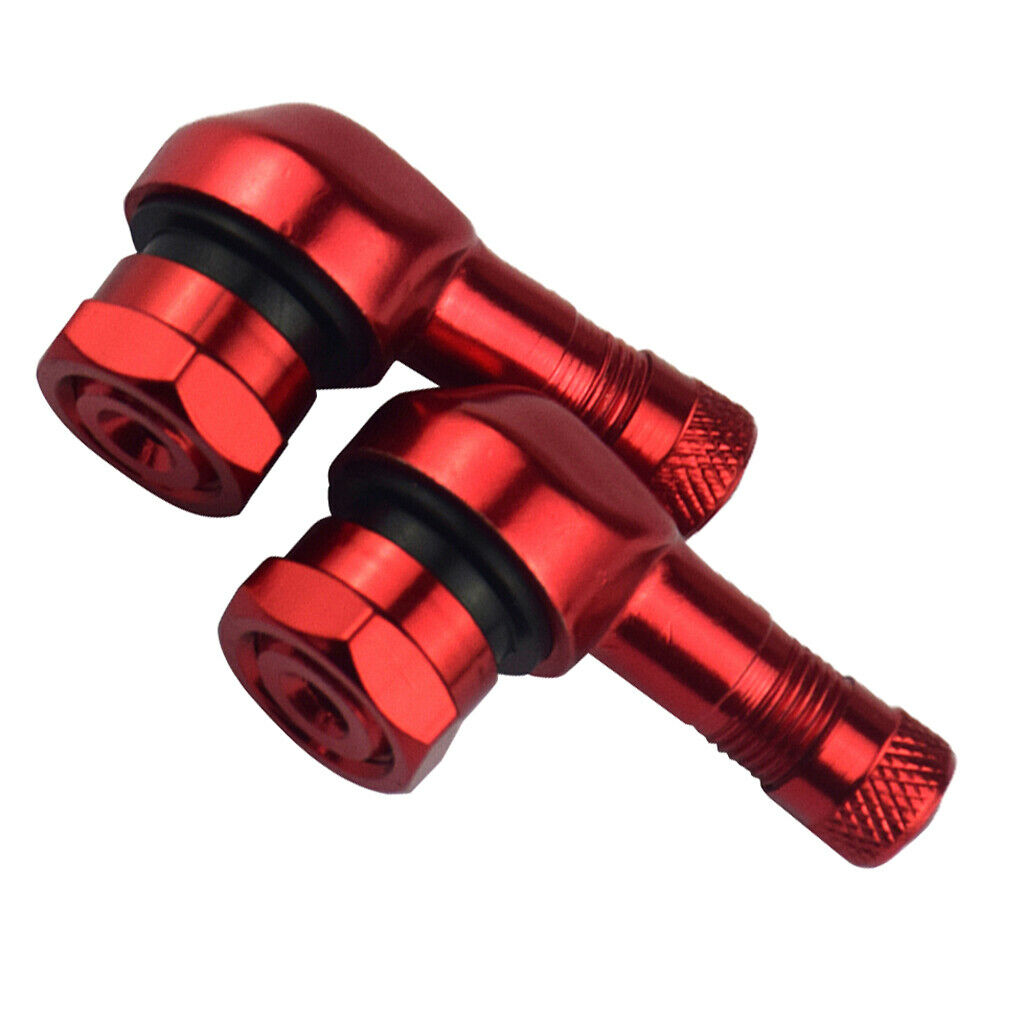 Red & Black CNC Aluminum Motorcycle Gas Nozzle Degree Angle Valve Adaptor Tyre(