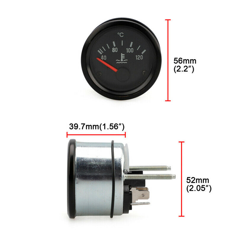 2" 52mm Car Trucks Pointing Water Temperature Temp Gauge Meter 40-120 â„ƒ 24V M4