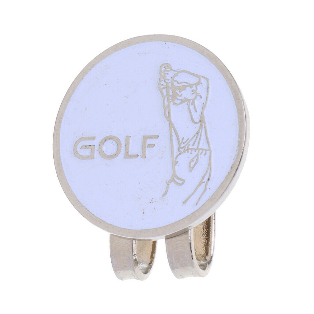 Durable Golfer Pattern Magnetic Hat Clip Golf Ball Marker Clip On   Visor