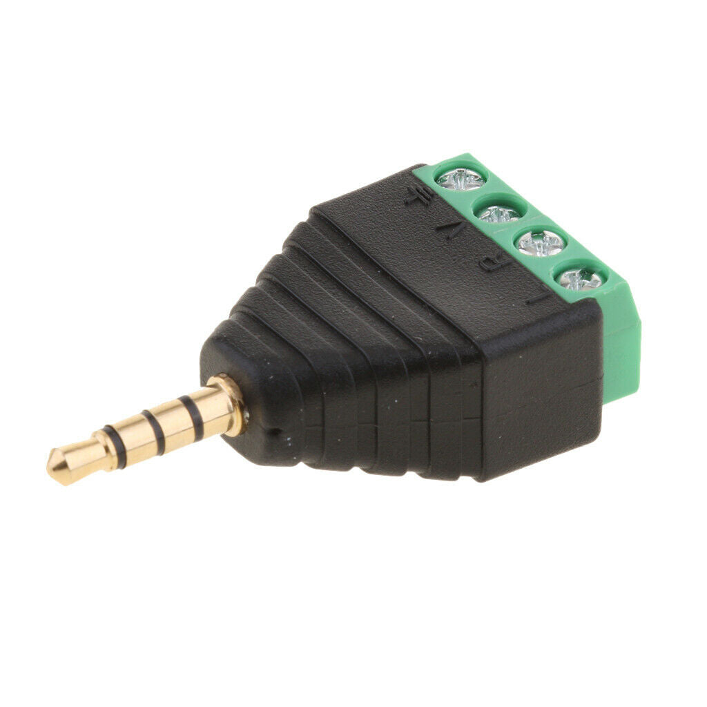 3.5 Mm 1/8 "stereo Audio Plug to AV 4 Screw Connection Socket
