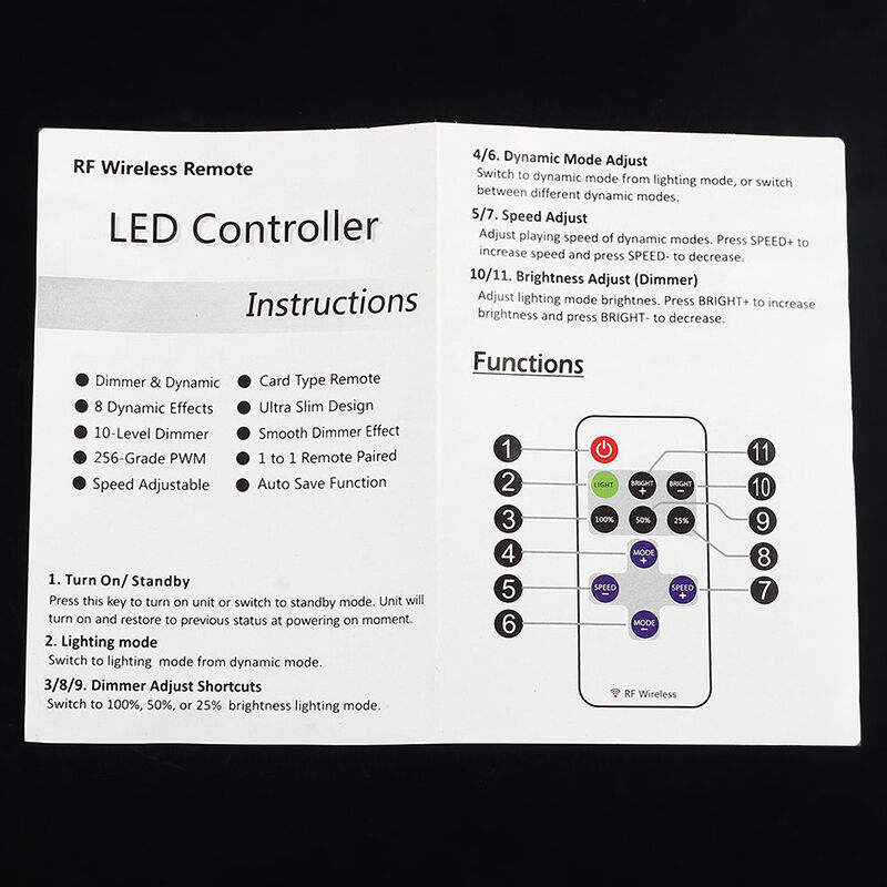 12V Wireless Remote Switch Controller Dimmer Mini LED Strip Light EB.l8