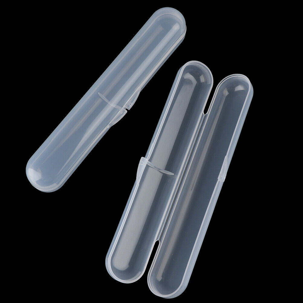 2Pcs Portable babies tableware box storage case transparent spoon .l8