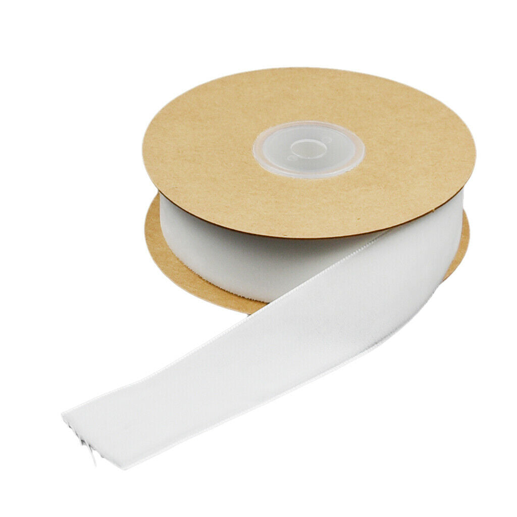5 Yards 1 "Wide Velvet Ribbon Roll for Crafting DIY Hair Bow Clips White