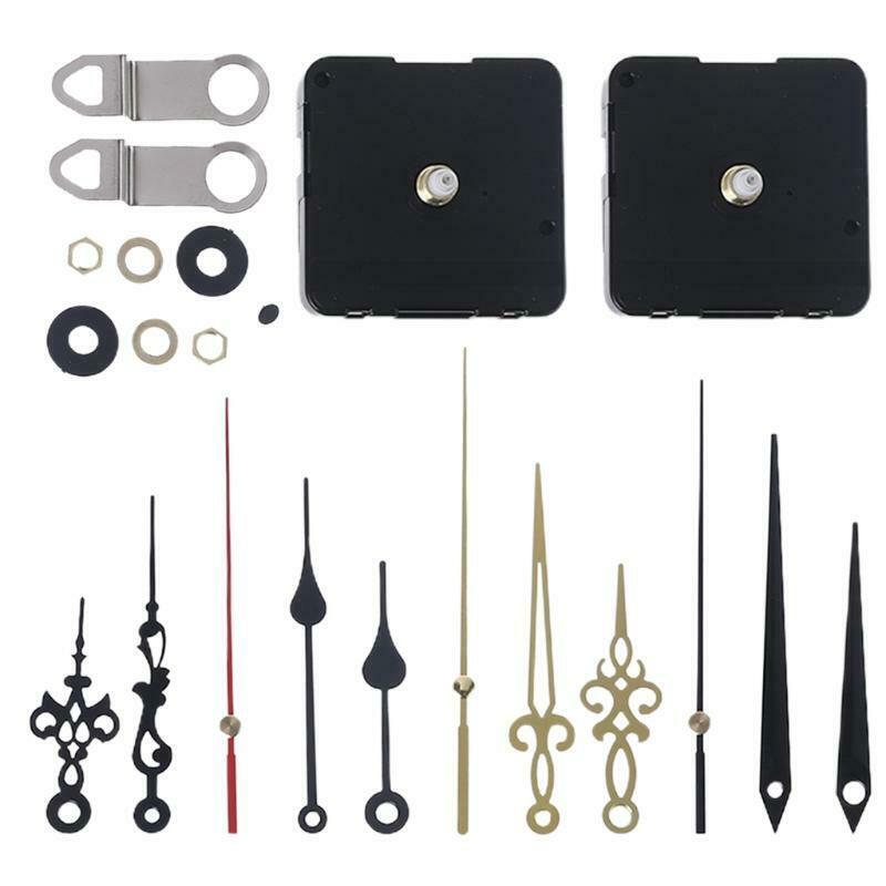 2pcs High Torque Non Ticking Clock Movement Mechanism 4 Clock Hands Repair Parts
