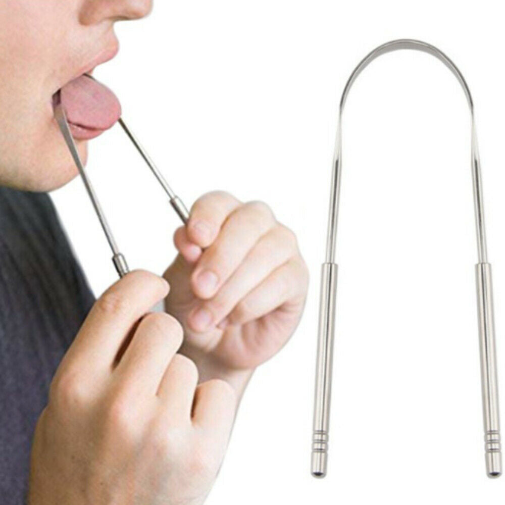 Stainless Steel Tongue Scraper  Cleaning Coated TongueToothbrush Oral Care Tools