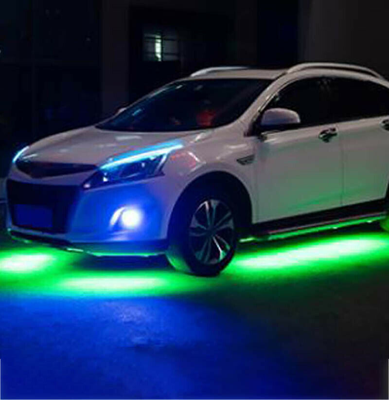 Wireless Control Under Car LED Strip UnderbodyUnderglow Glow Light Green 16FT