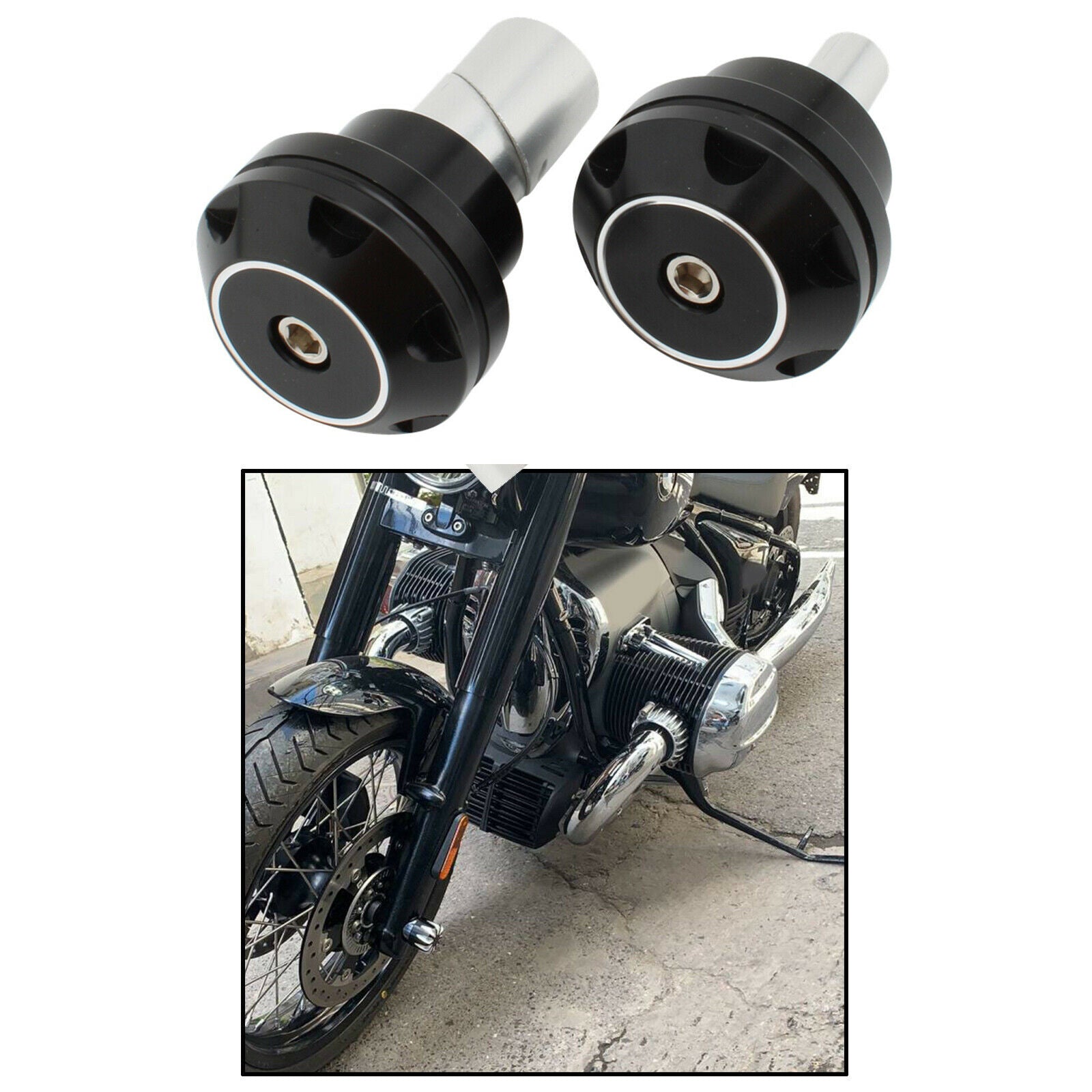2 Motorcycle Front Axle Nut Cover Caps Bolt For BMW R18 Classic R 18 A Black