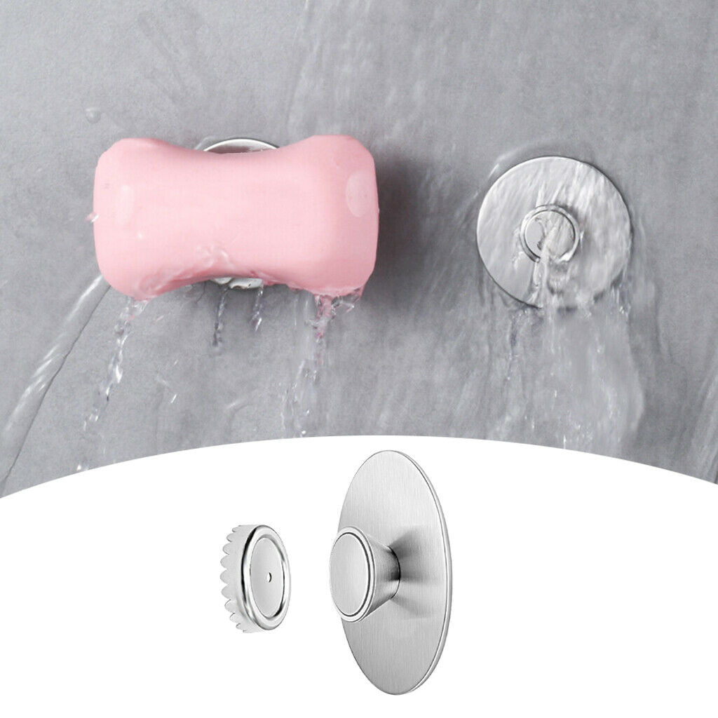 Magnetic Soap Dish Holder Wall-Mounted Bathroom Kitchen Storage Rack